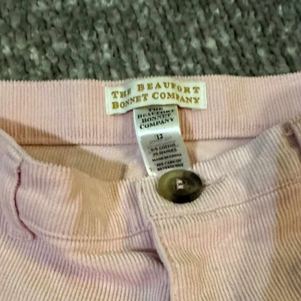 NWOT The Beaufort Bonnet Co. girls pink cord pants size 12
